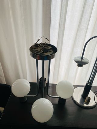 Lámpara vintage metal cromado space age