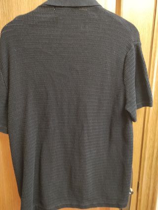 Polo negro hombre - tejido