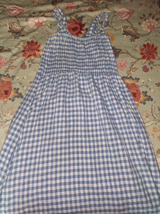 Vestido vichy azul y blanco