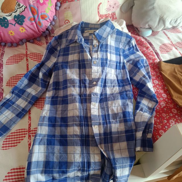 Camisa Massimo Dutti niña 7-8 años cuadros azul bl