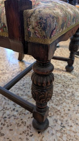 Silla vintage madera mimbre