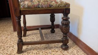Silla vintage madera mimbre