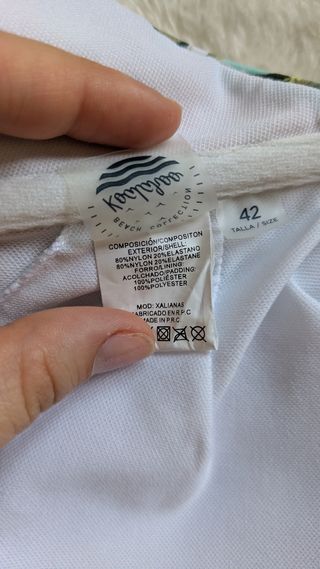 Bikini floral turquesa de un hombro - talla 42