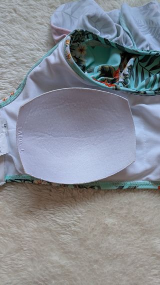 Bikini floral turquesa de un hombro - talla 42