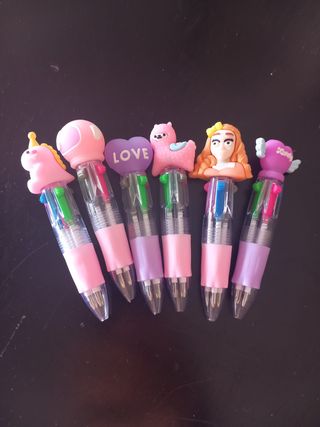 6 Bolígrafos multicolores kawaii