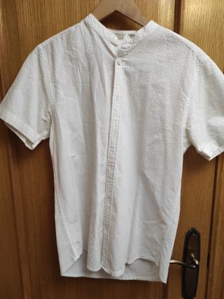 Camisa blanca hombre c/cuello mao