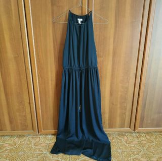Vestito lungo seta HM blu notte Tg XS