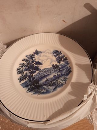 Vajilla porcelana azul y blanca