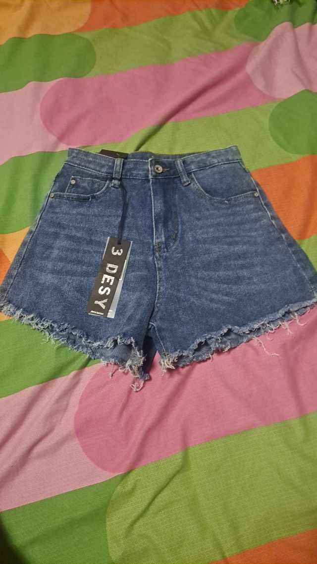 Shorts vaqueros|elásticos azules