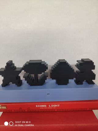 Super Mario Bros. Icons Light Lampada