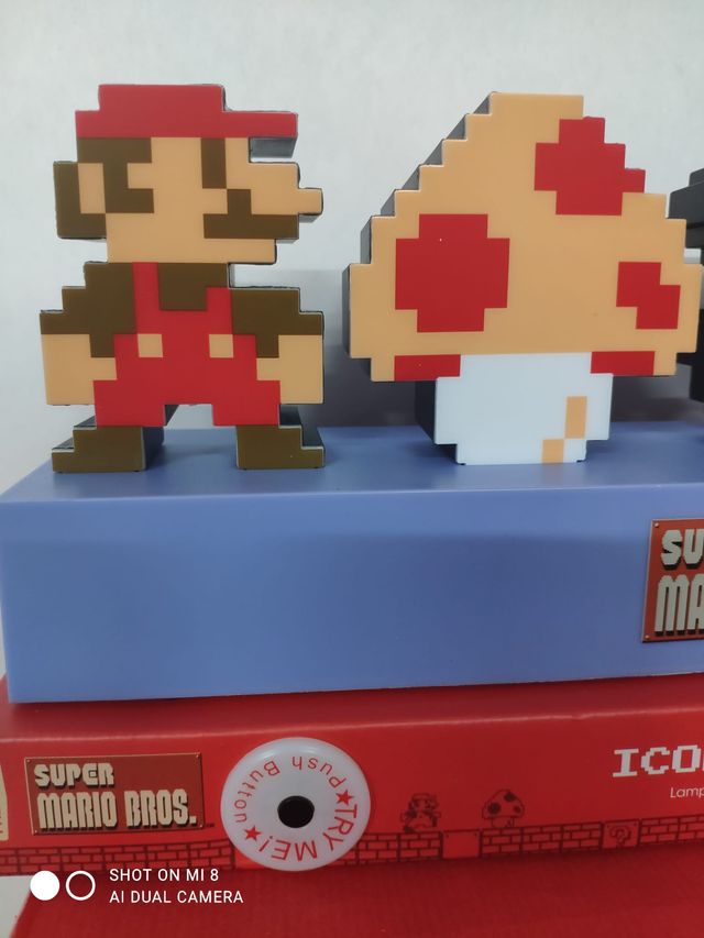 Super Mario Bros. Icons Light Lampada