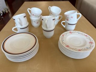 Juego café: 10 tazas + 12 platillos