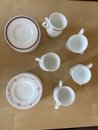 Juego café: 10 tazas + 12 platillos