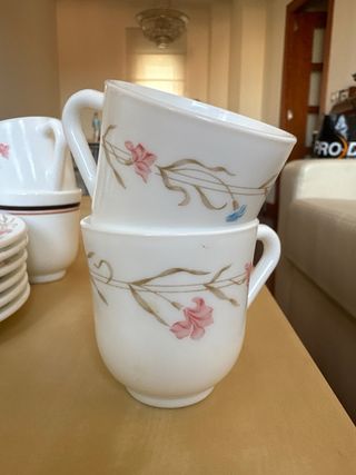 Juego café: 10 tazas + 12 platillos