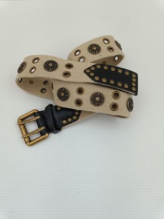 Cintura Beige con Dettagli Marroni