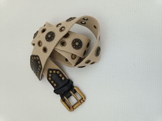 Cintura Beige con Dettagli Marroni