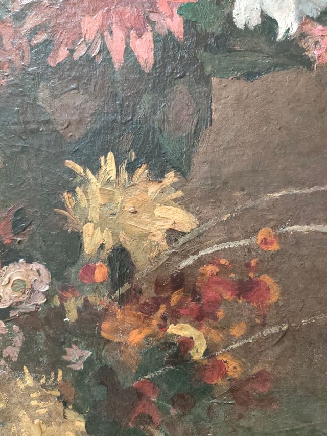 Dipinto olio fiori inizio '900