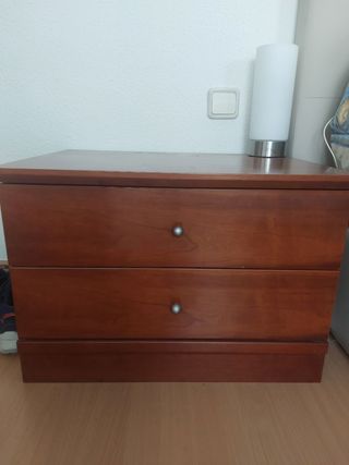 2 Mesillas de noche de 2 cajones de madera