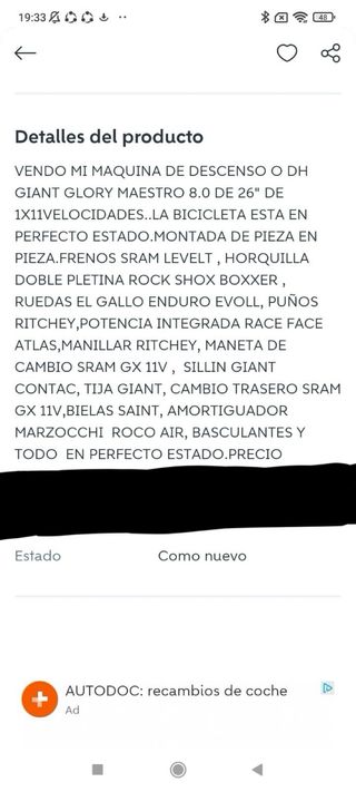 Giant Glory - Bicicleta Descenso
