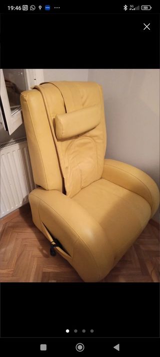 Sillón masaje piel amarillo NEGOCIABLE 