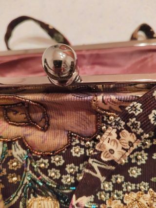 Bolso floral vintage con abalorios