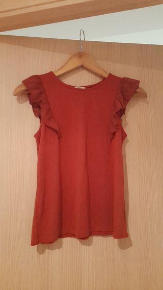 Blusa naranja oscuraSpringfield sin mangas