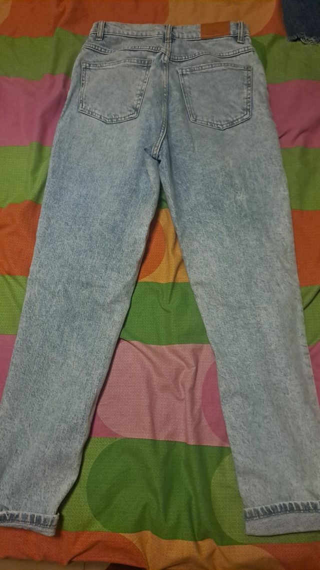 Vaqueros Mom Mango - Azul