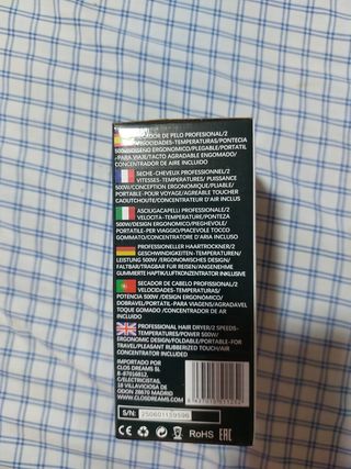 Secador dd pelo plegable.  500W.