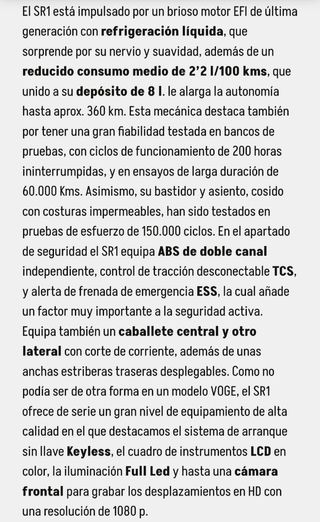 Scooter VOGUE SR1 125cc