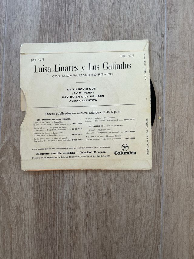 Vinilo Luisa Linares y Los Galindos
