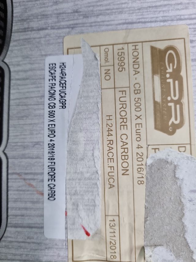 Escape GPR Honda CB500x 2016-2018