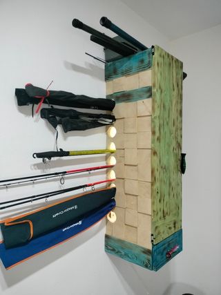 Expositor de Cañas Pesca: Madera