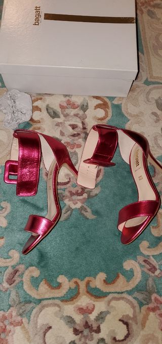Sandali Bagatt rossi in vera pelle- Decolletè