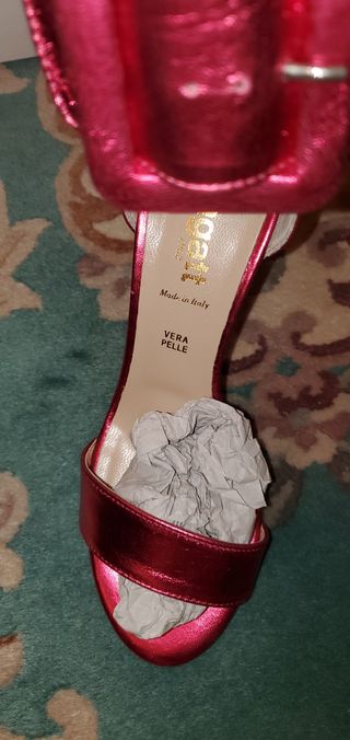 Sandali Bagatt rossi in vera pelle- Decolletè