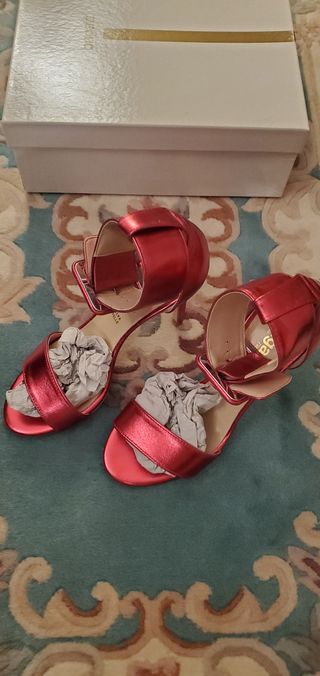 Sandali Bagatt rossi in vera pelle- Decolletè