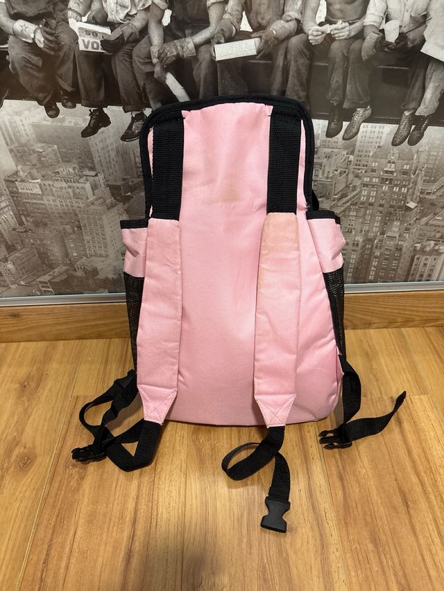 Mochila portamascotas rosa
