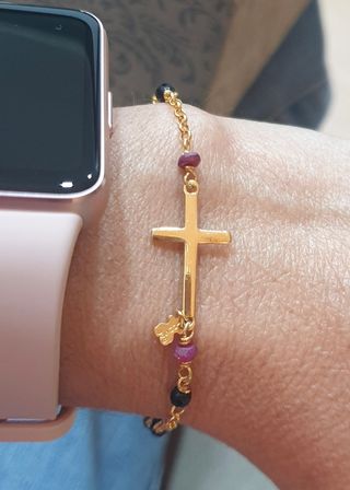 Pulsera Tous cruz dorada