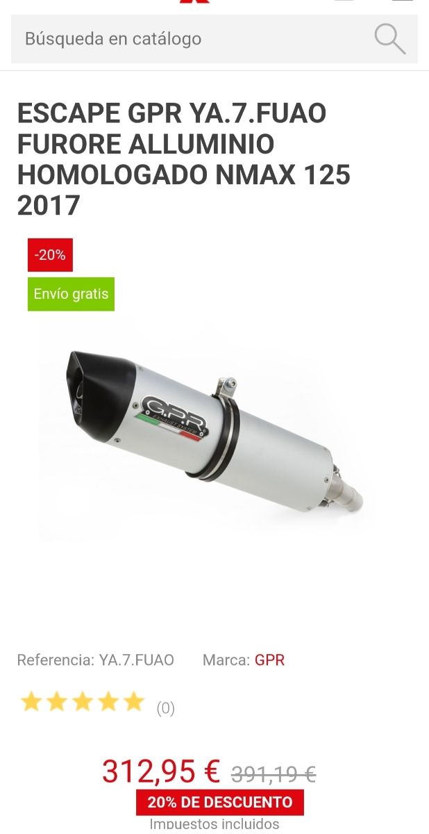 Escape GPR Yamaha NMAX 125 2017 2018