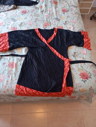 Vestido Kimono Negro-rojo