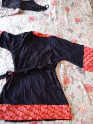 Vestido Kimono Negro-rojo