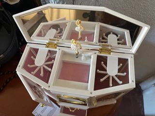Joyero con reloj - Blanco y rosa