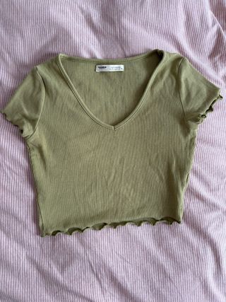 Top corto Pull&Bear verde oliva