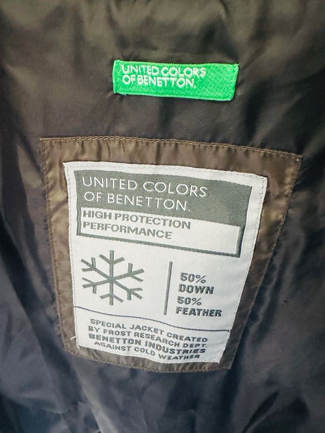 Plumifero Benetton verde oliva mujer