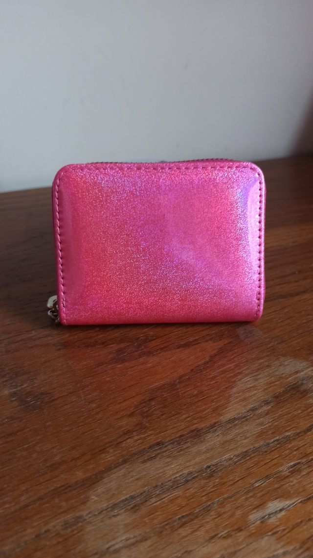 Monedero rosa con purpurina