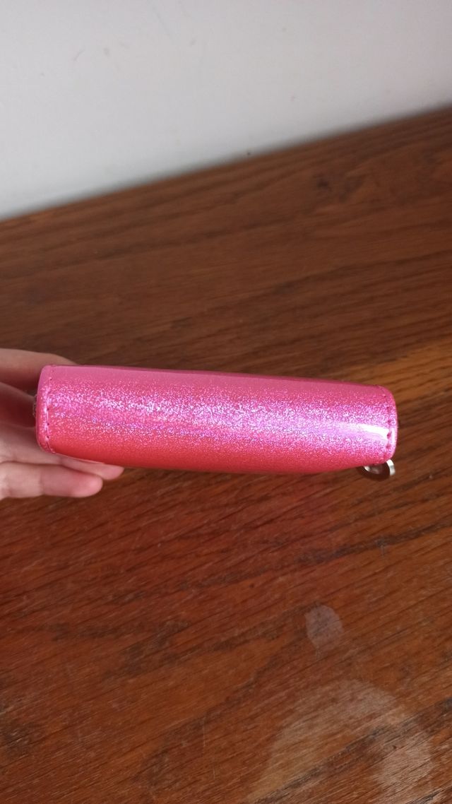Monedero rosa con purpurina