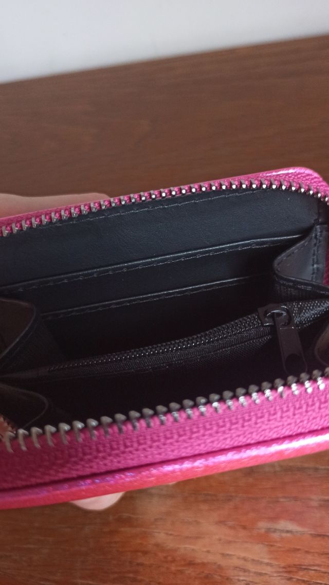 Monedero rosa con purpurina