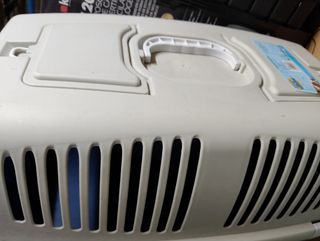 Transportín para mascotas azul y blanco