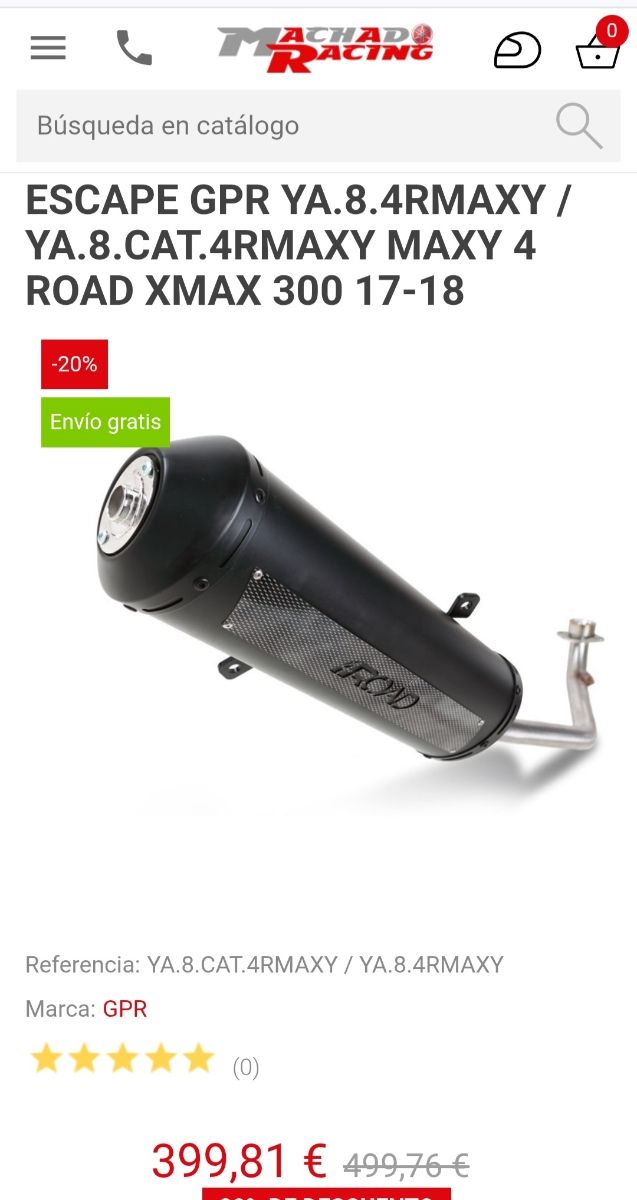 Yamaha XMAX 300 escape gpr