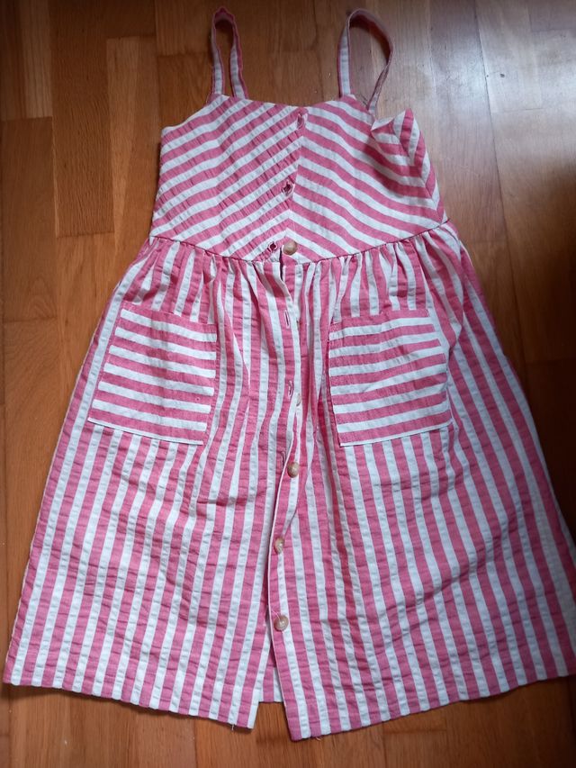 Vestido rayas niña - MNG 8/10