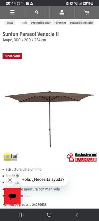 Parasol terraza - Sombrilla jardín